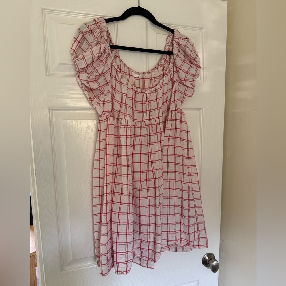 Doen Plaid Print Mini Dress